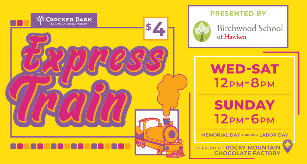 May 24th - Sep 2nd Presented by Birchwood School of Hawken. Enjoy a sunny summer ride through Crocker Park aboard the Express Train!