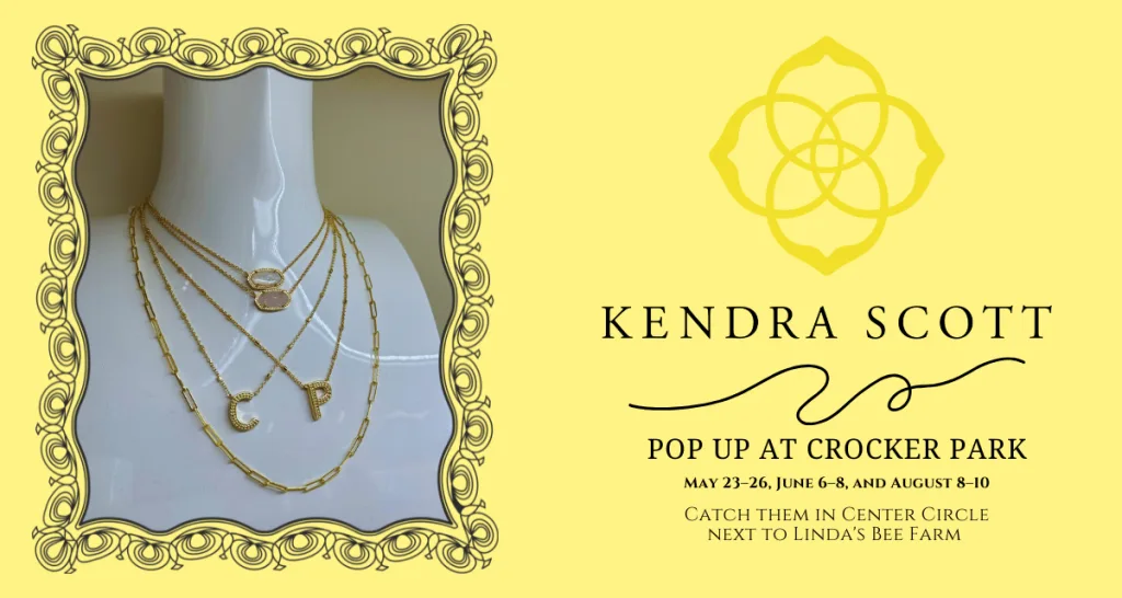 May 23-May26 Shop the Kendra Scott Pop-Up at Crocker Park this summer! Browse best-selling styles and order from the full collection during select weekends in May, June, and August.