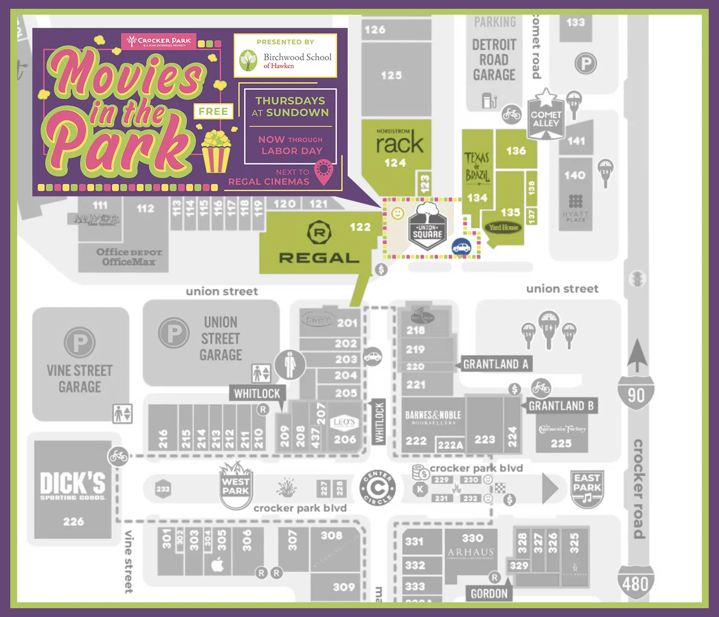 Movies in the Park Map Movies in the Park Map